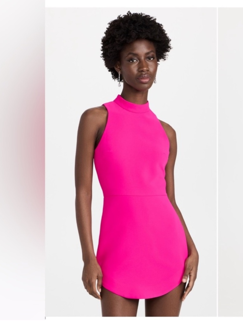 🆕 Amanda Uprichard Vibrant Pink Mock-Neck Mini Dress